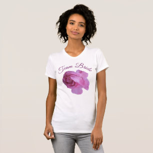 Team Brud vacker rosa ros blommig möhippa T Shirt
