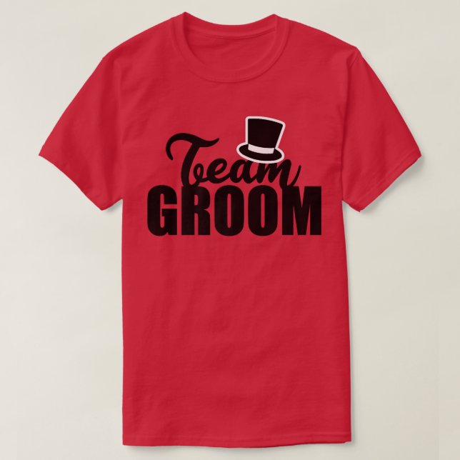 Team Brudgum Top Hat Svärmannafest Bröllop Roligt  T Shirt (Design framsida)