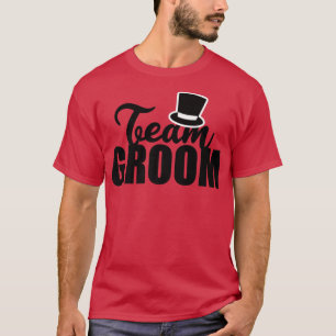 Team Brudgum Top Hat Svärmannafest Bröllop Roligt T Shirt