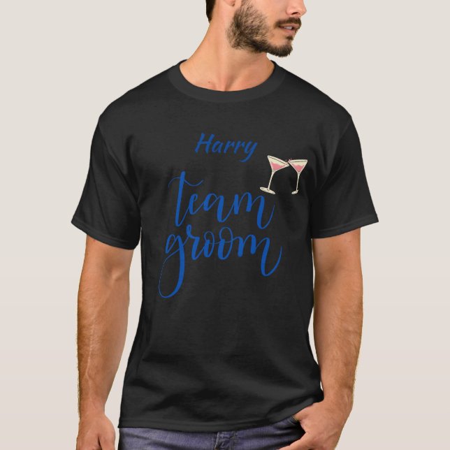 Team Brudgumme - svensexa. Redigerbart namn T Shirt (Framsida)