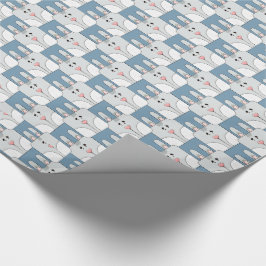 Team Bunny Ansikte - Grått och Blue v2 Presentpapper