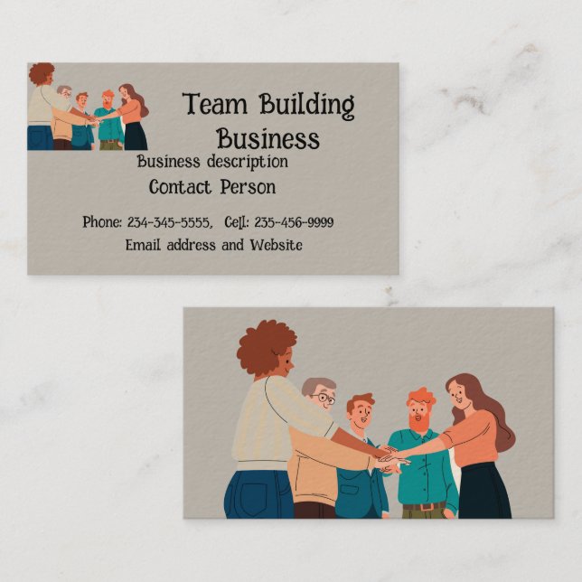 Team Byggnad Teamwork Visitkort (Fram/baksida)