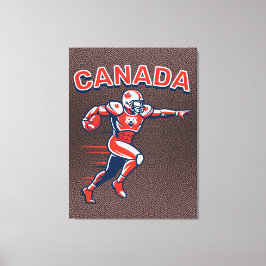Team Canada Football Dynamic Patriotic Athlete Art Canvastryck