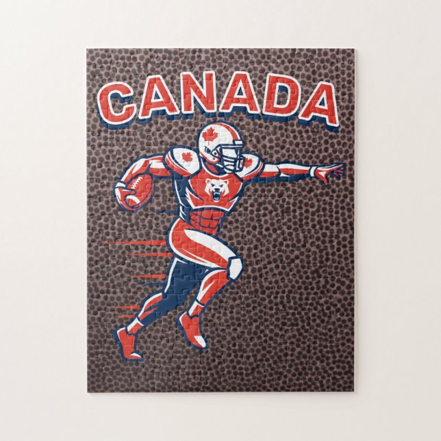 Team Canada Football Dynamic Patriotic Athlete Art Pussel (Vertikal)