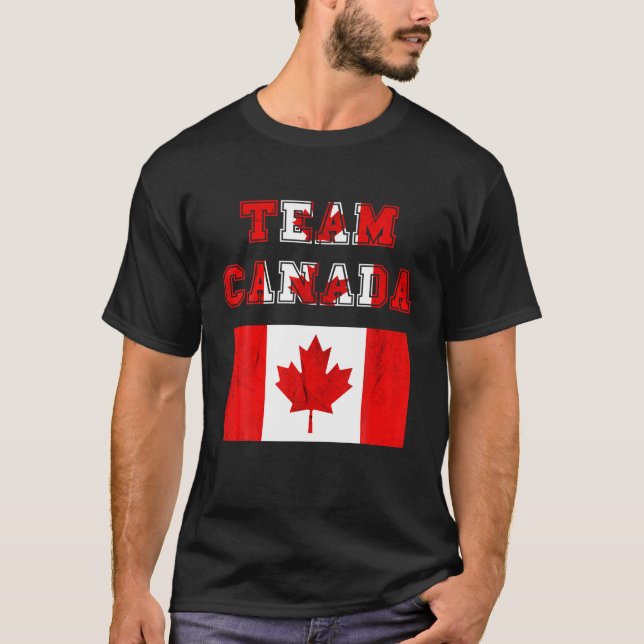 Team Canada Maple Löv Canada Canadian Roots Canad T Shirt (Framsida)