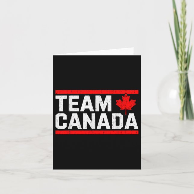 Team Canada Squad Maple Löv Canadian Flagga Funny  Kort (Framsida)