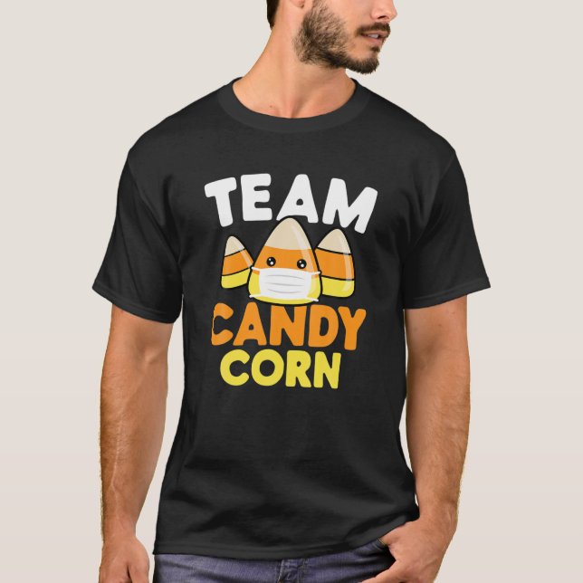 Team Candy corn Cute Ansikte Mask Kawaii Funny Hal T Shirt (Framsida)