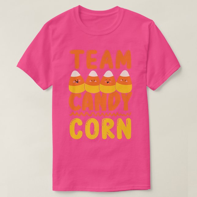 Team Candy corn Funny Halloween Scary Lazy Costume T Shirt (Design framsida)