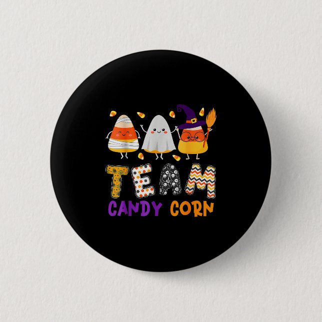 Team Candy corn Halloween är roligt med Witch Boo  Knapp (Framsida)