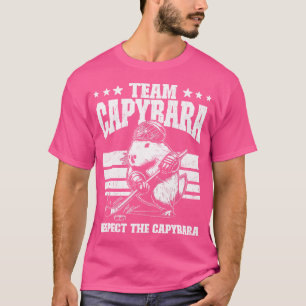 Team Capybara Hockey Funny Capybara Play Hockey T Shirt
