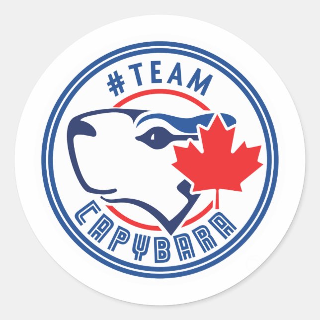 Team Capybara Stickers Runt Klistermärke (Framsida)