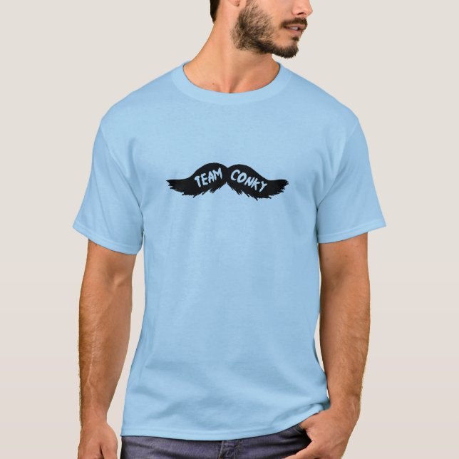 Team Conky Mustache - Tshirt T Shirt (Framsida)