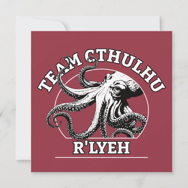 Team Cthulhu R'lyeh Lovecraft Inbjudningar (Framsida)