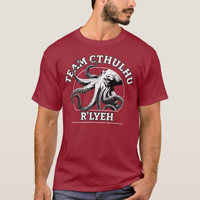 Team Cthulhu R'lyeh Lovecraft T Shirt (Framsida)