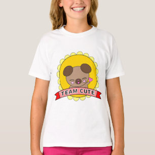 Team Cute Lycklig Puppy Heart Wave Kids T Shirt