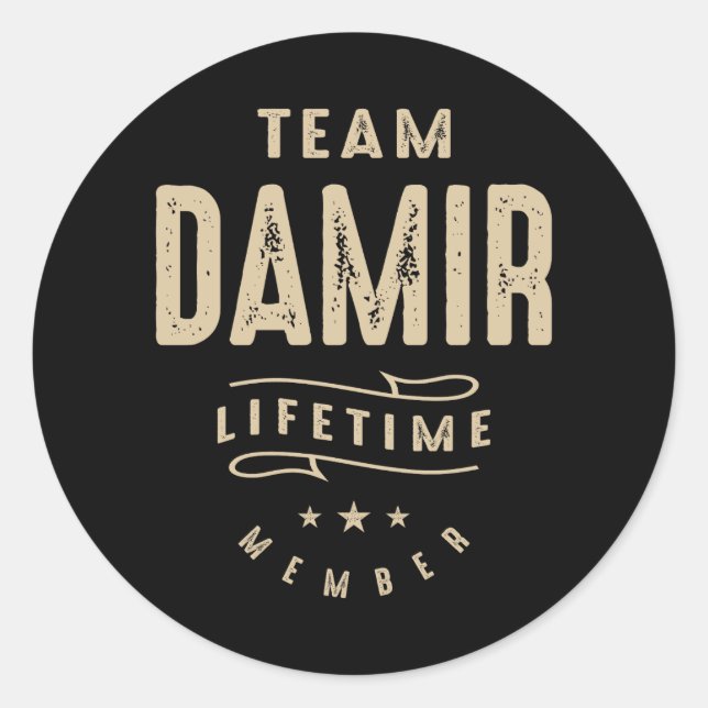 Team Damir-livstidsmedlem Runt Klistermärke (Framsida)
