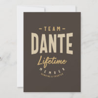 Team Dante Livstidsmedlem Personligt Namn