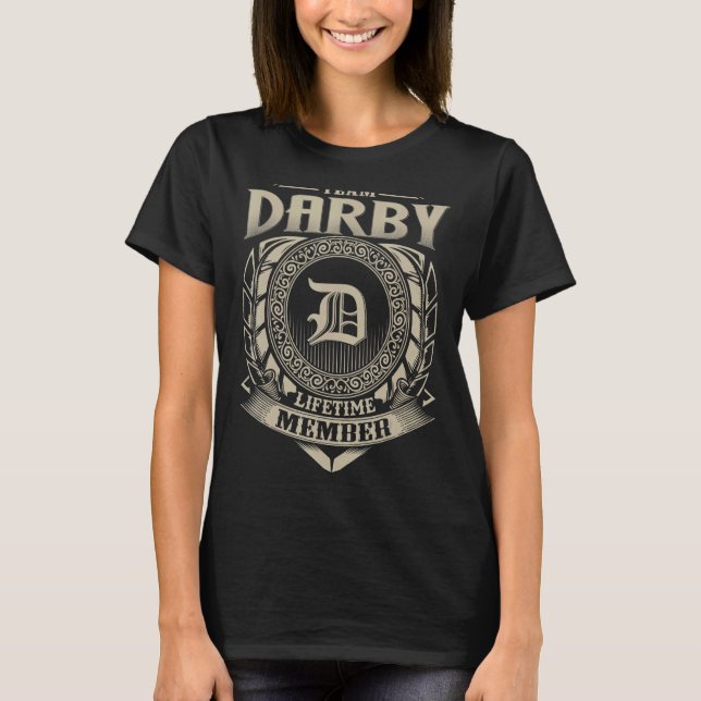 Team DARBY-livstidsmedlemmens Vintage DARBY-familj T Shirt (Framsida)