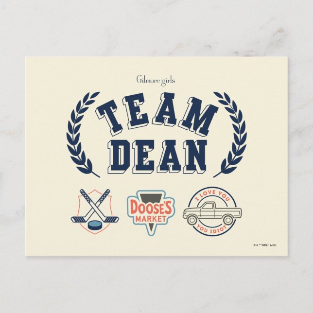 Team Dean Gilmore Girls-design Vykort (Framsida)
