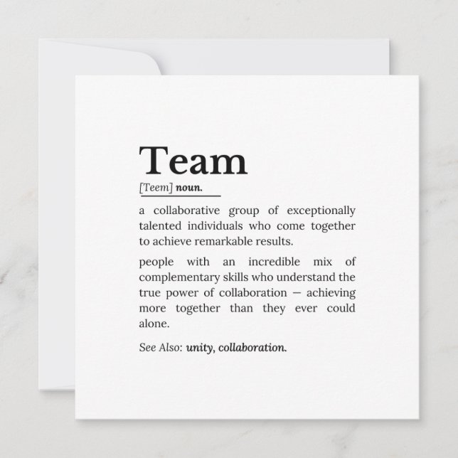 Team Definition – The Power of Collaboration  Kort (Framsida)
