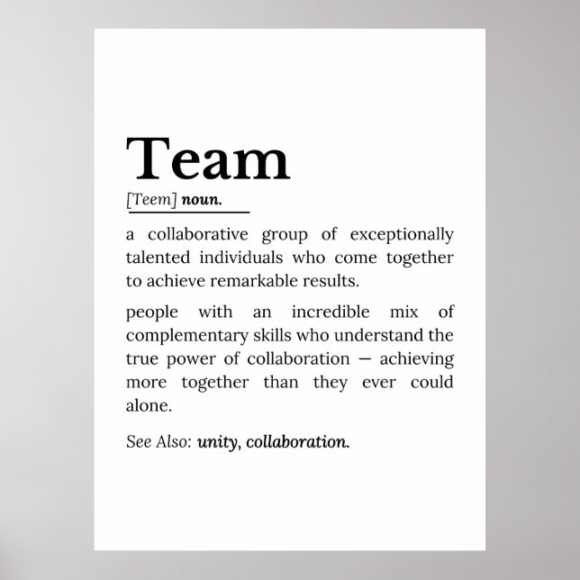 Team Definition – The Power of Collaboration  Poster (Framsidan)