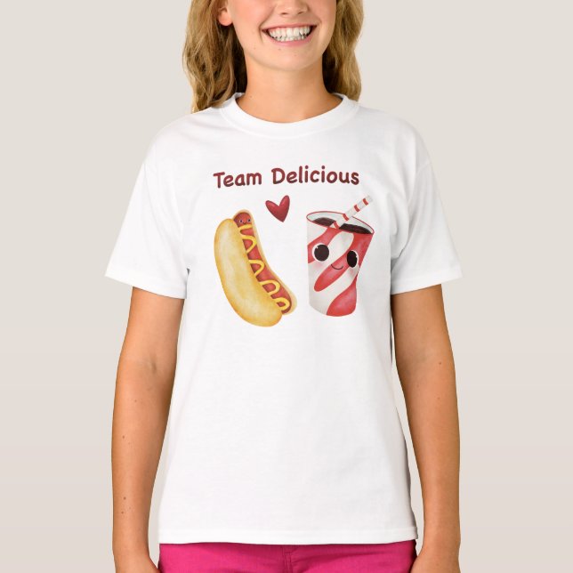 Team Delicious Cute Matshirt för Barn T Shirt (Framsida)