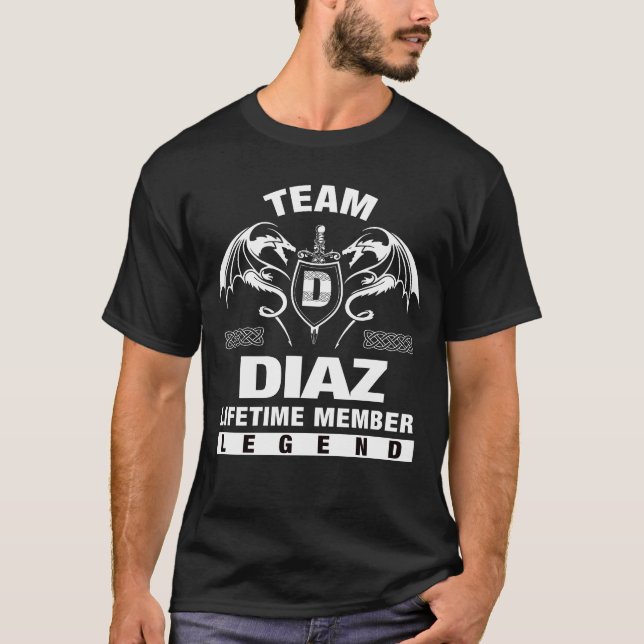Team DIAZ - Livstidsmedlem T Shirt (Framsida)