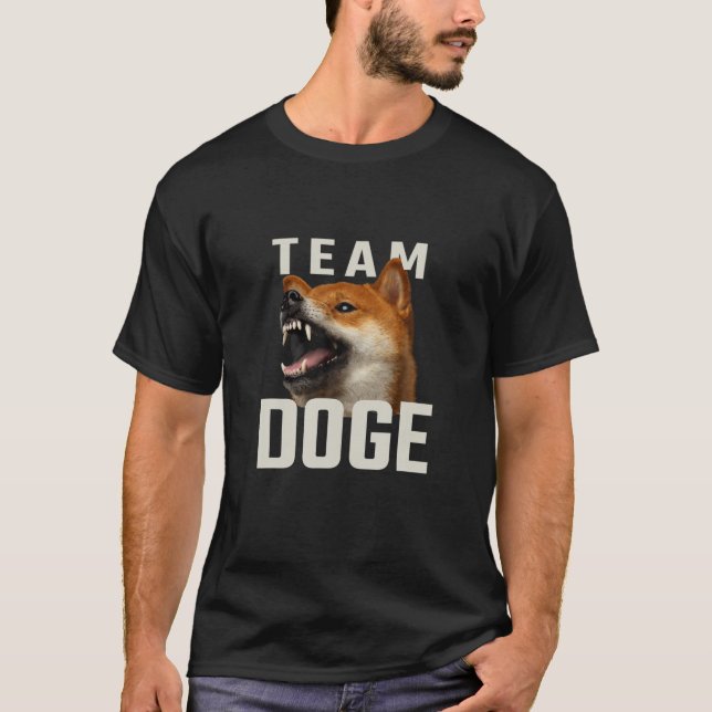Team Dogecoin - Arg Shiba PM för doge Coin Inv. T Shirt (Framsida)