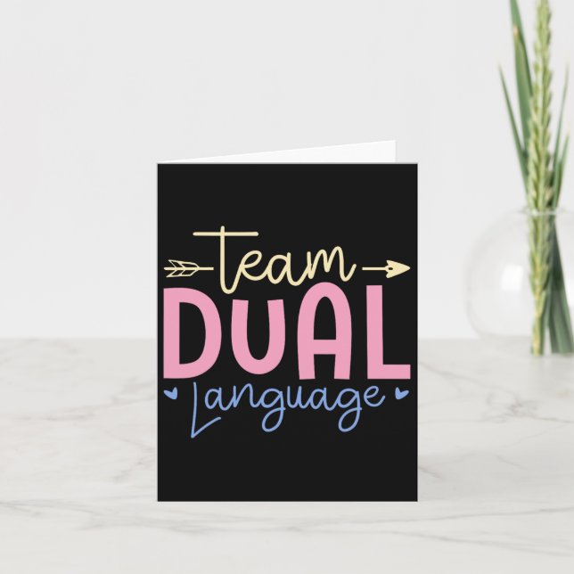 Team Dual Language Funny School Kort (Framsida)