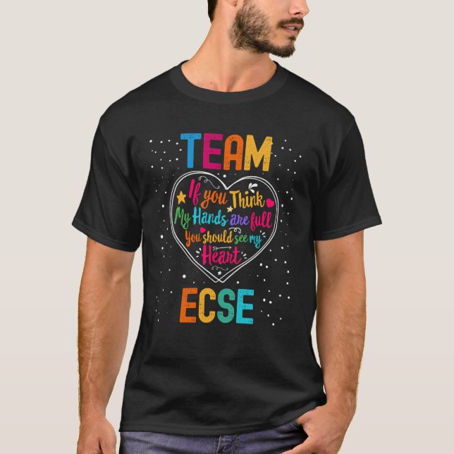 Team ECSE-utvärdering Vecka Back to school Heart T Shirt (Framsida)