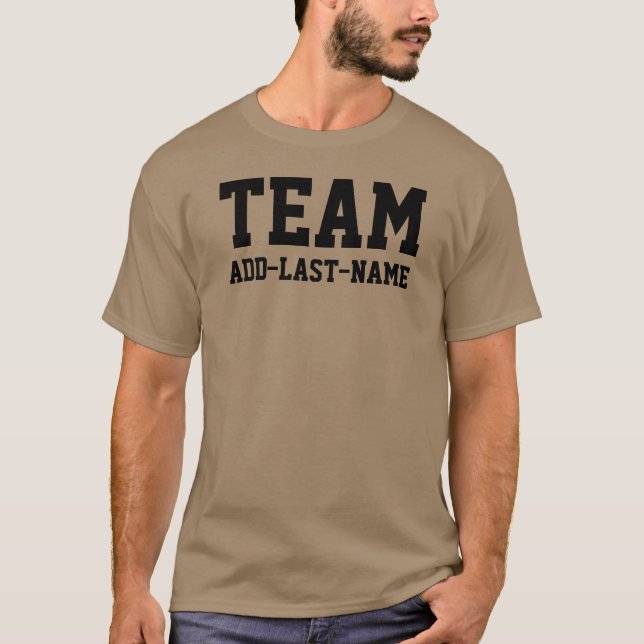 TEAM (efternamn) Anpassa den Tee Shirt (Framsida)