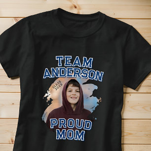 Team [Efternamn] Stolt Mamma Examen Foto T Shirt