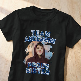 Team [Efternamn] Stolt syster Examen Foto T Shirt