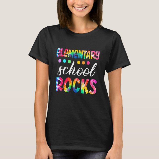 Team Elementary Squad Sten Back to school Tie Dye T Shirt (Framsida)