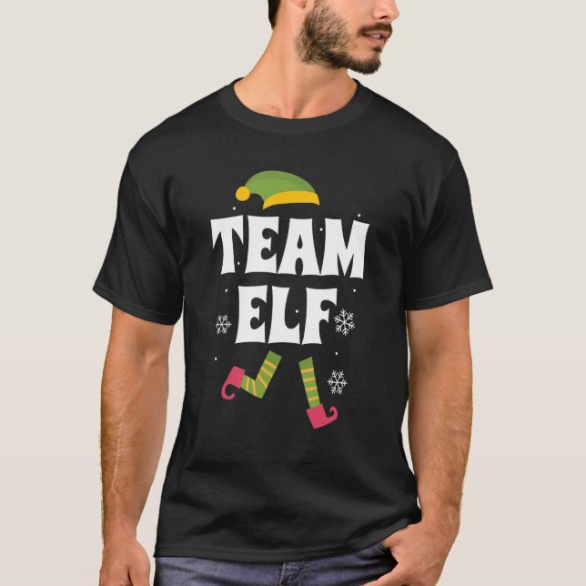 Team Elf Family Group Matching Christmas Pajama Pa T Shirt (Framsida)