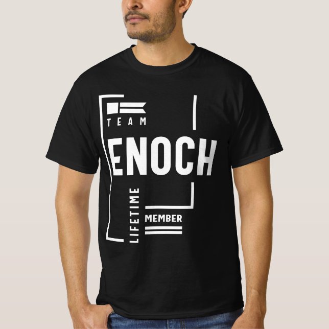 Team Enoch-livstidsmedlem Personlig Namn T Shirt (Framsida)