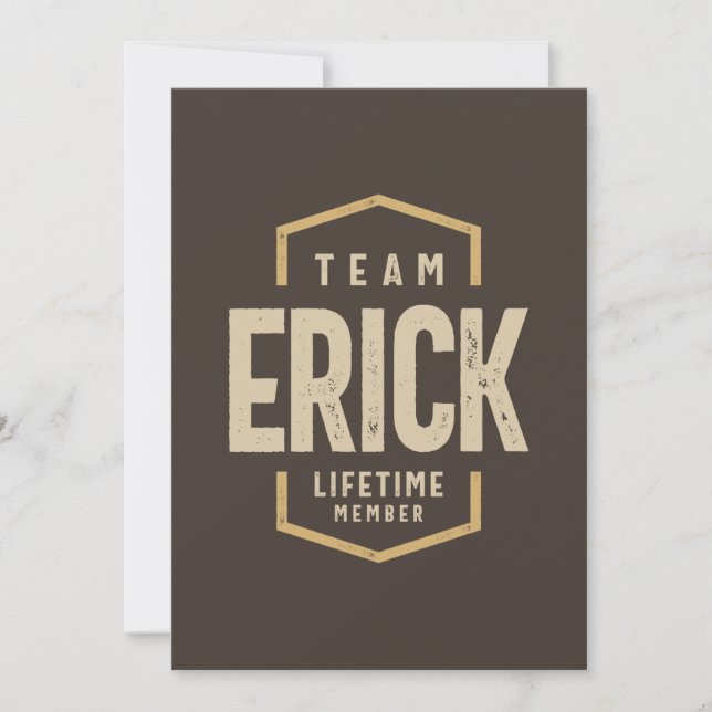 Team Erick Lifetime Member Personligt Namn Inbjudningar (Framsida)