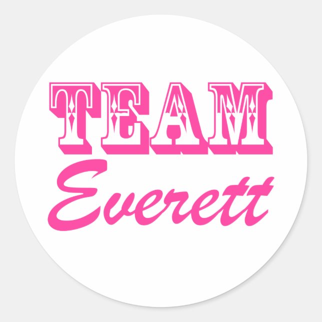 Team Everett Stickers Runt Klistermärke (Framsida)