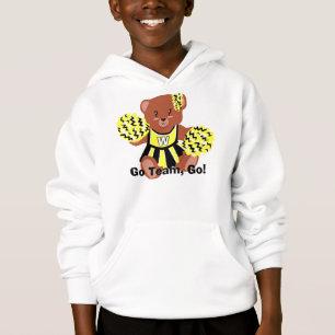 Team Färg Cheerledare Bear Hoodie T Shirt