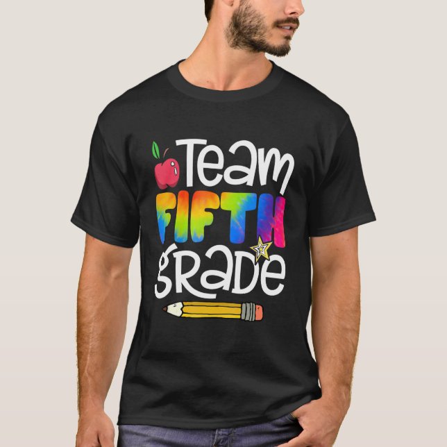 Team Femte Klass Tie Dye Back to school Lärare Gi T Shirt (Framsida)