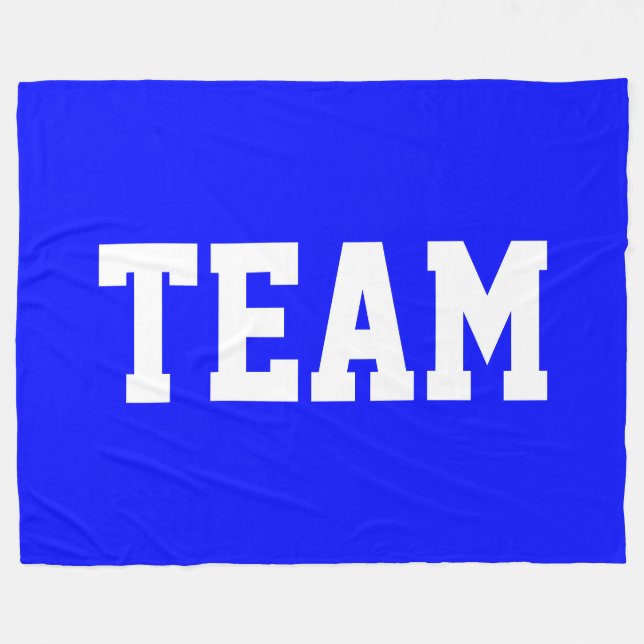 TEAM Fet stilren vit atletisk text på klar kunglig Fleecefilt (Framsidan (Horisontell))