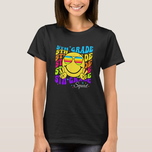 Team Fifth 5th Grade Squad Teacher Boys Girls Back T Shirt (Framsida)