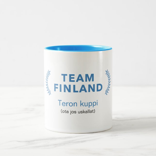 Team Finland + namn Två-Tonad Mugg (Center)