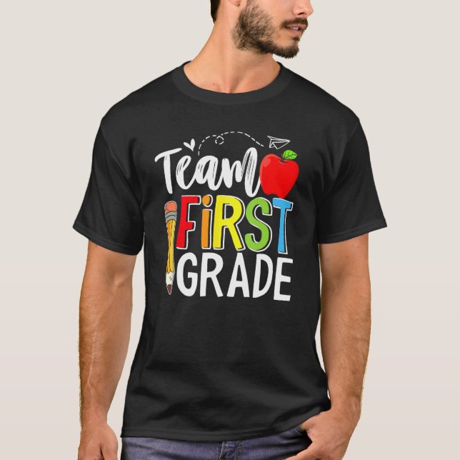 Team First Grade Shirt Teacher Student Kids Back T (Framsida)