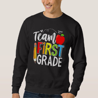 Team First Grade Shirt Teacher Student Kids Back T Lång Ärmad Tröja
