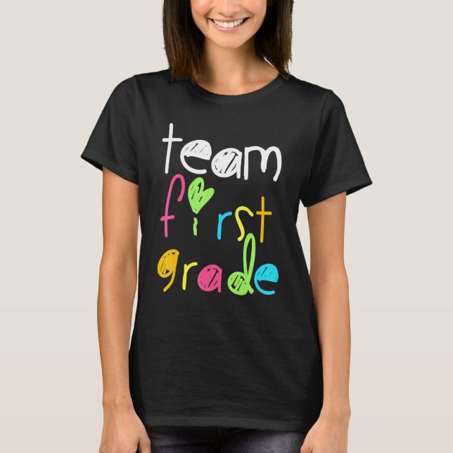 Team First Klass 1:a Klass Back to school T Shirt (Framsida)