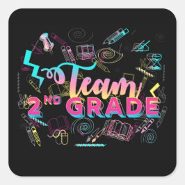 Team First Klass 2:a klass back to school-klisterm Fyrkantigt Klistermärke