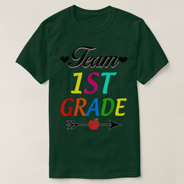 Team First Klass Lacher Student 1:a Klass tillbaka T Shirt (Design framsida)