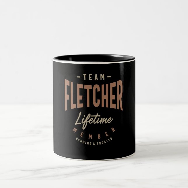 Team Fletcher-livstidsmedlem Personlig Namn Två-Tonad Mugg (Center)