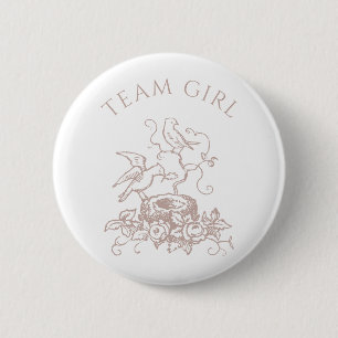 Team Flicka Elegant Bird Nest Gender Reveal Knapp